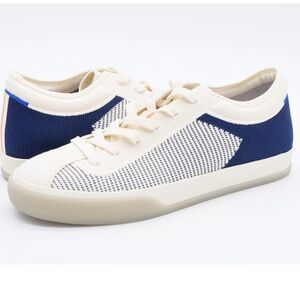Like New Rothy's navy and white lace up sneaker women 10